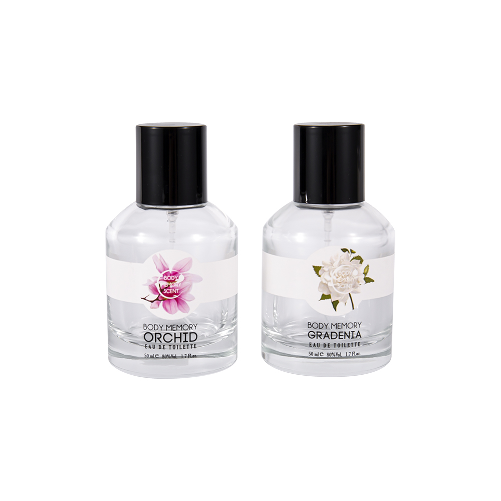 GC4815-WJ2531 50 ml parfumeflaske i klart glas med sort PP plastikhætte