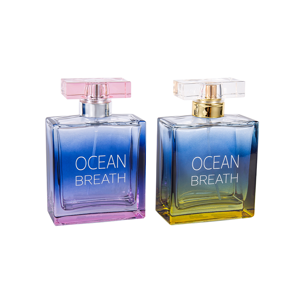 GC4375-WJ208 100 ml tofarvet belagt glasparfumeflaske med Surlyn UV-belagt låg