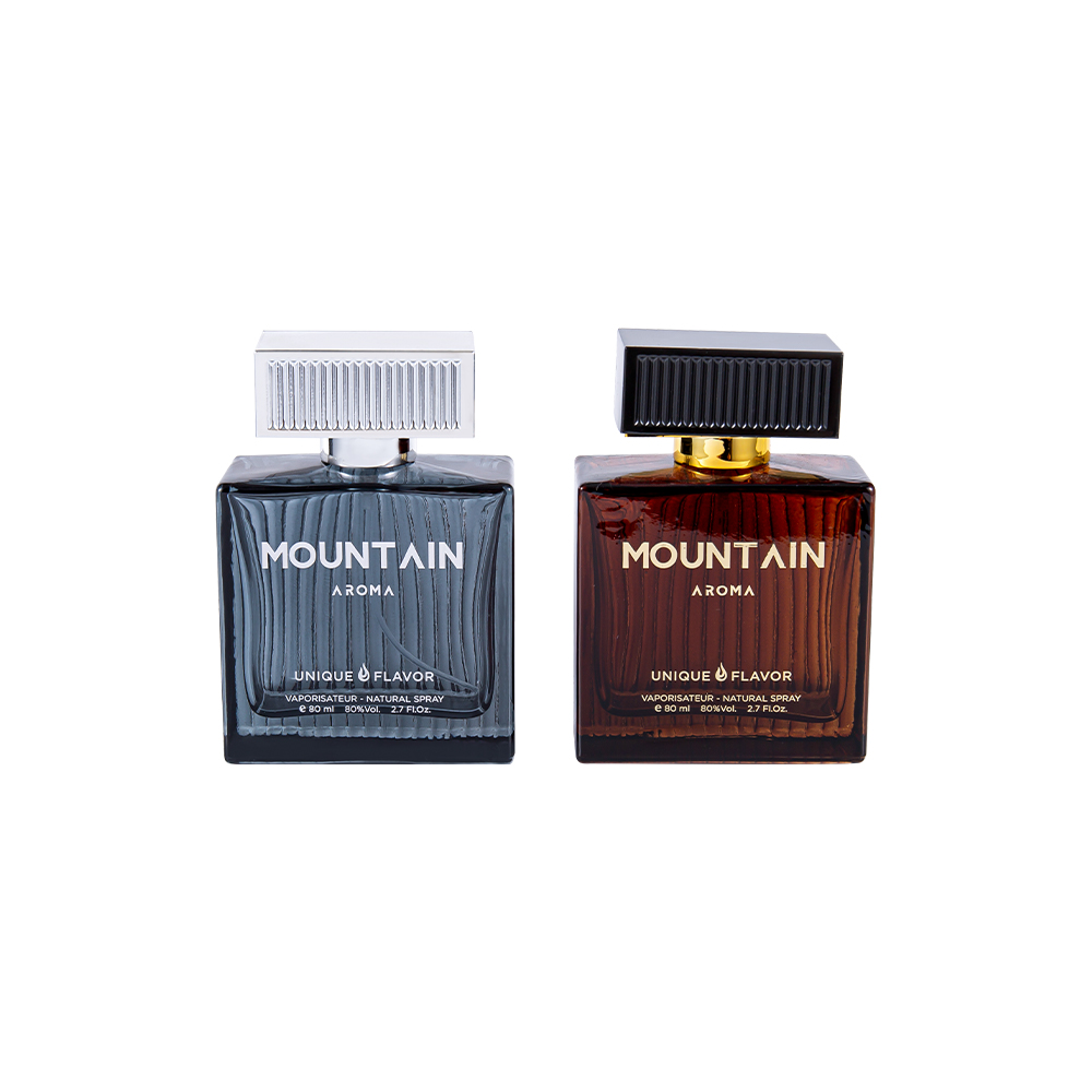 GC4311-WJ2092 80ml lodrette striber glas parfumeflaske med ABS plastik striber låg