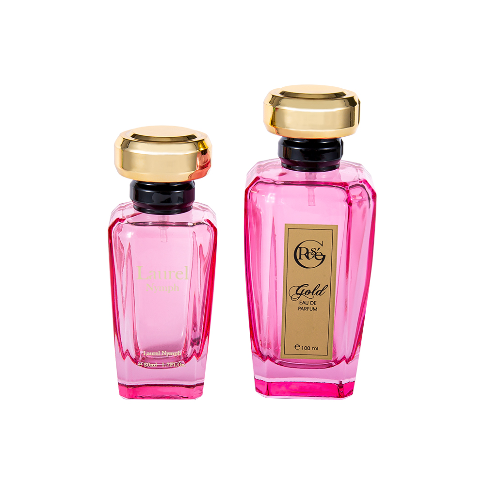 KY1602-WJ2432 100 ml rød lyserød belægning parfume glasflaske specialformet parfumehætte