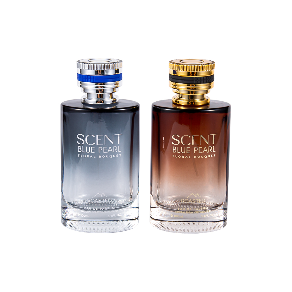 KY1109-WJ2098 100ml præget glas parfumeflaske med Pcta parfumehætte