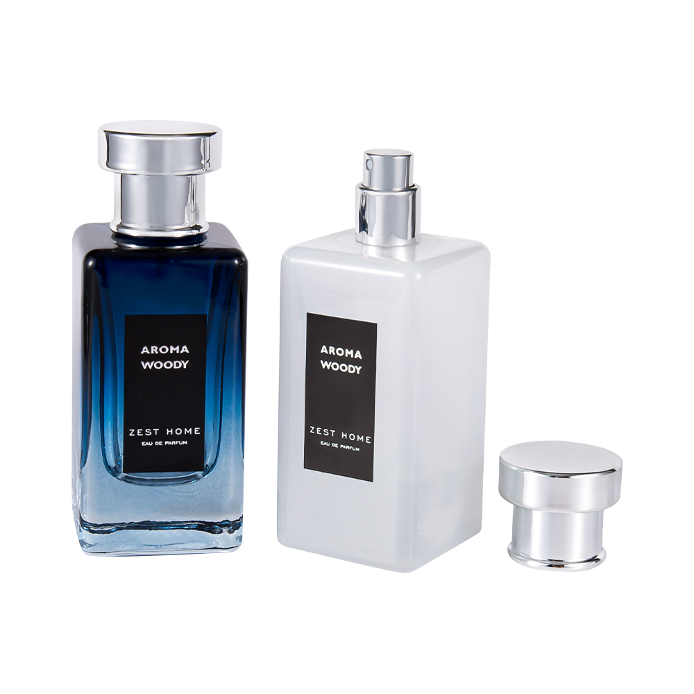 KY1485-WJ1031 100 ml avanceret glasparfumeflaske med lys sølvhætte