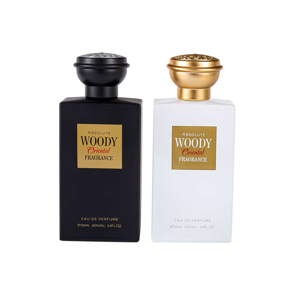 KY2034-WJ2204 100 ml mat sort og hvid premium parfume flaskehætte sæt arabisk stil