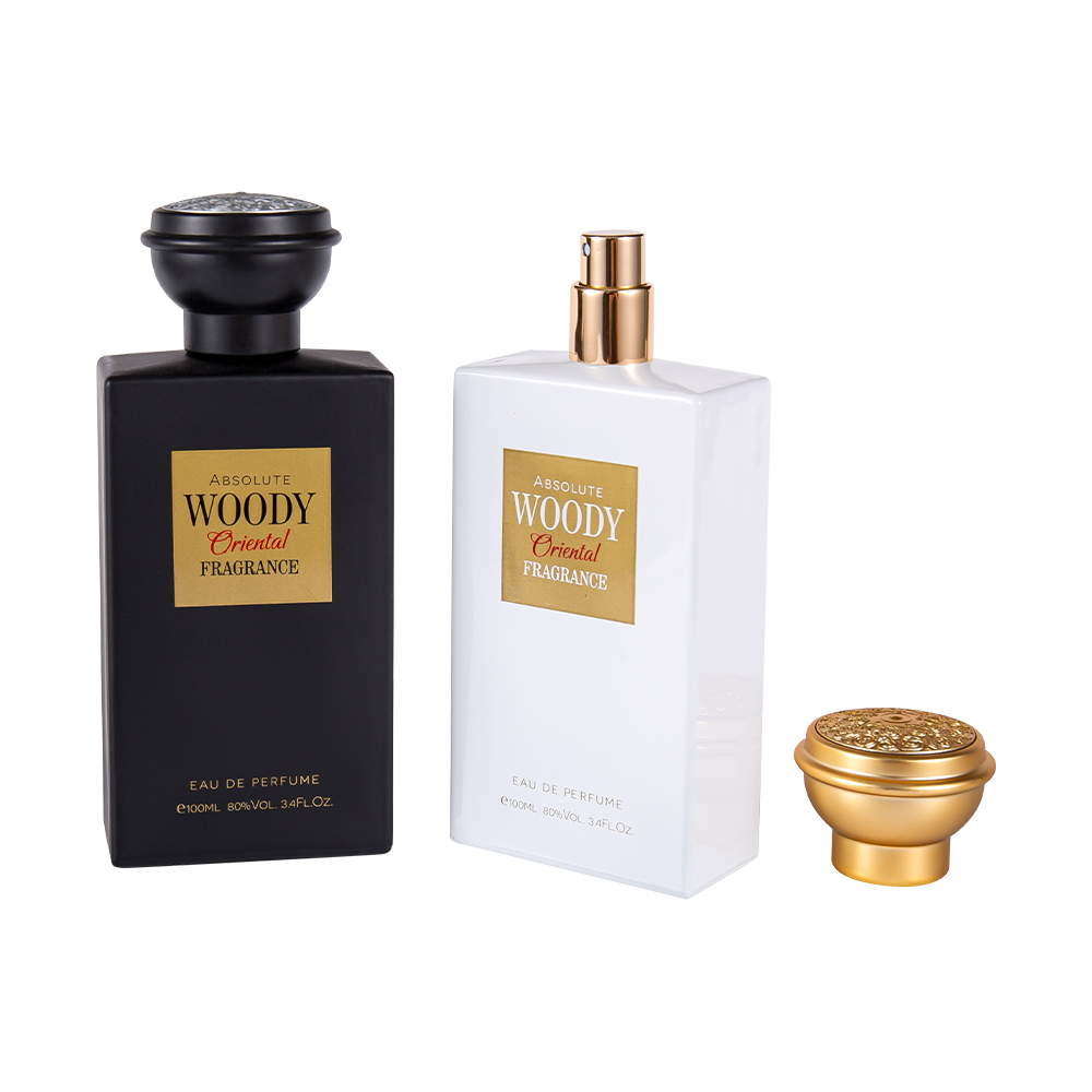 KY2034-WJ2204 100 ml mat sort og hvid premium parfume flaskehætte sæt arabisk stil