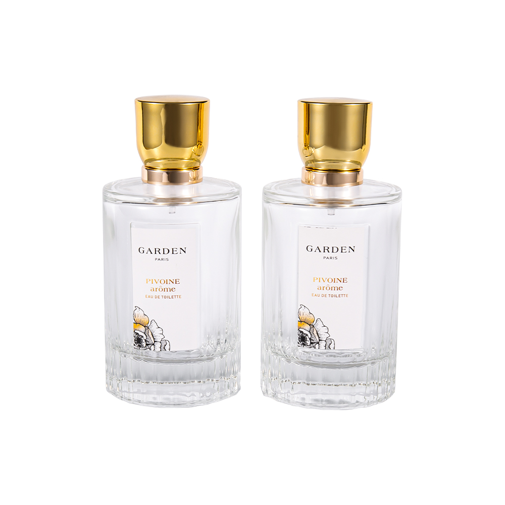KY1595-WJ2430 100 ml elegant glas parfumeflaske med luksuriøs UV guld parfumehætte